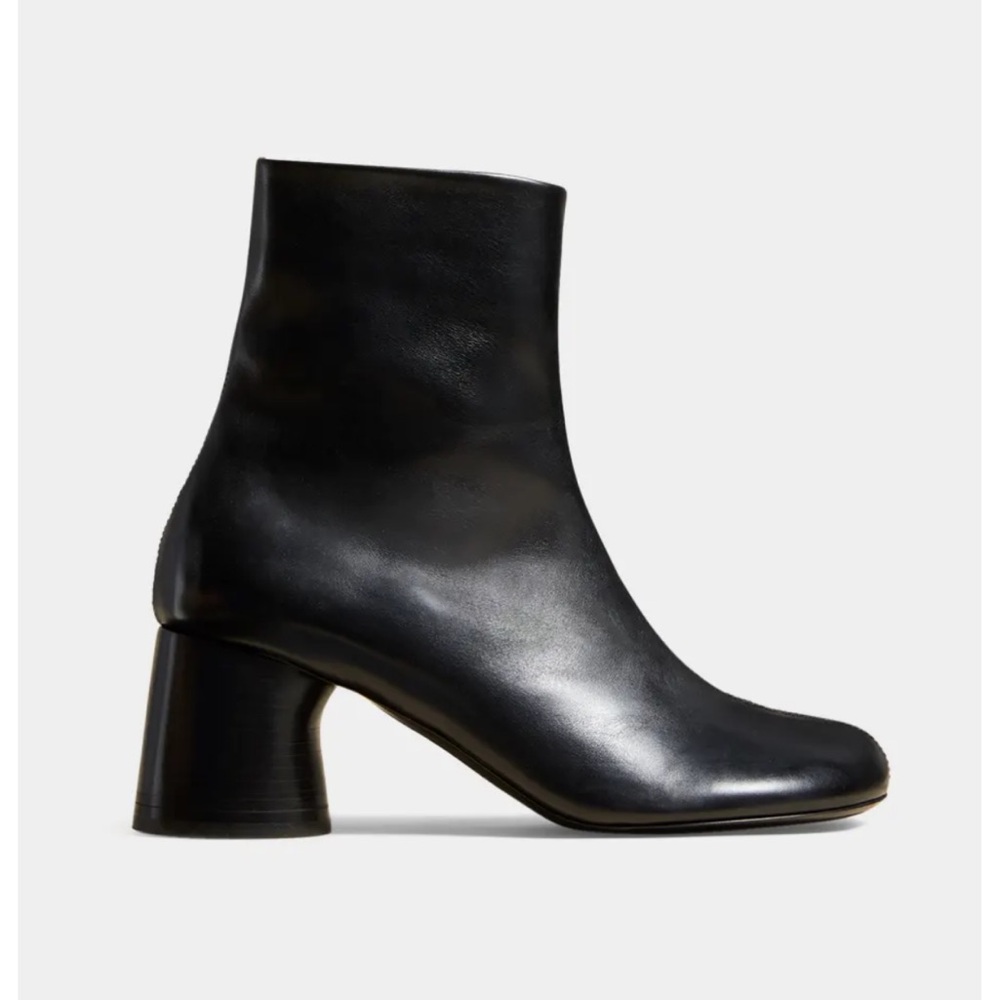 NEW KHAITE Admiral Ankle Boot Black Leather Block Heel 37